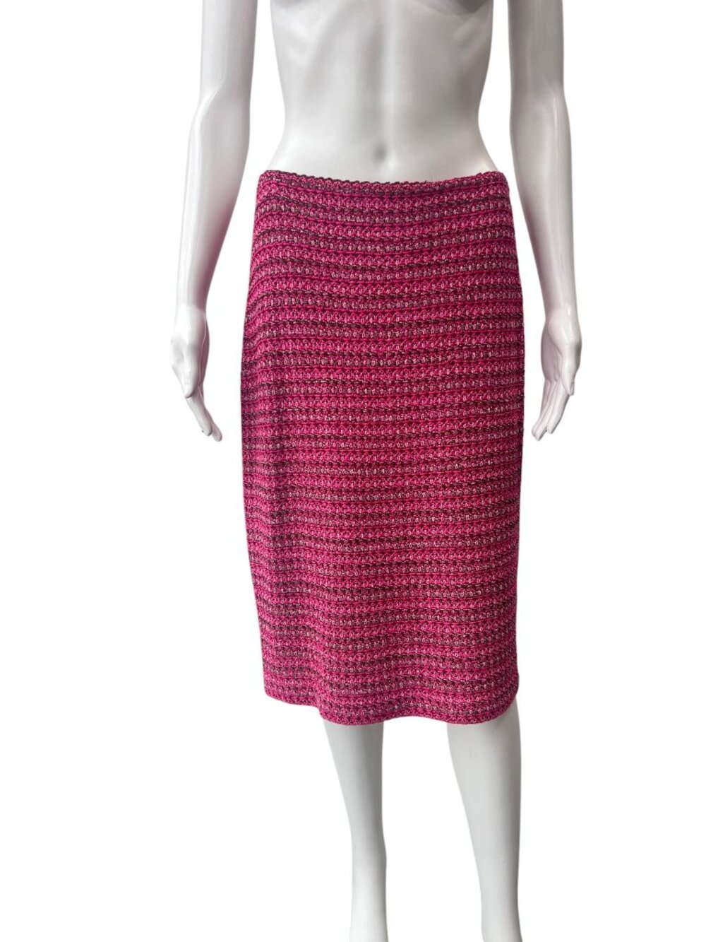 St John Pink Tweed Stripe Midi Skirt size 6